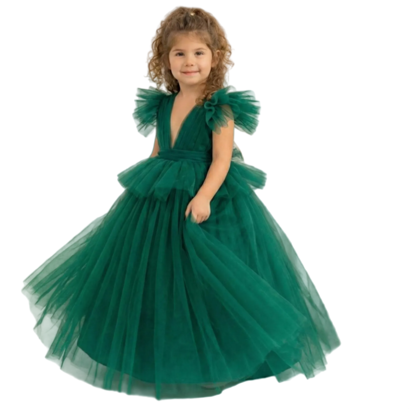 Abito da bambina in tulle verd - Toddler Girl Tulle Party Dress recensione e prezzo